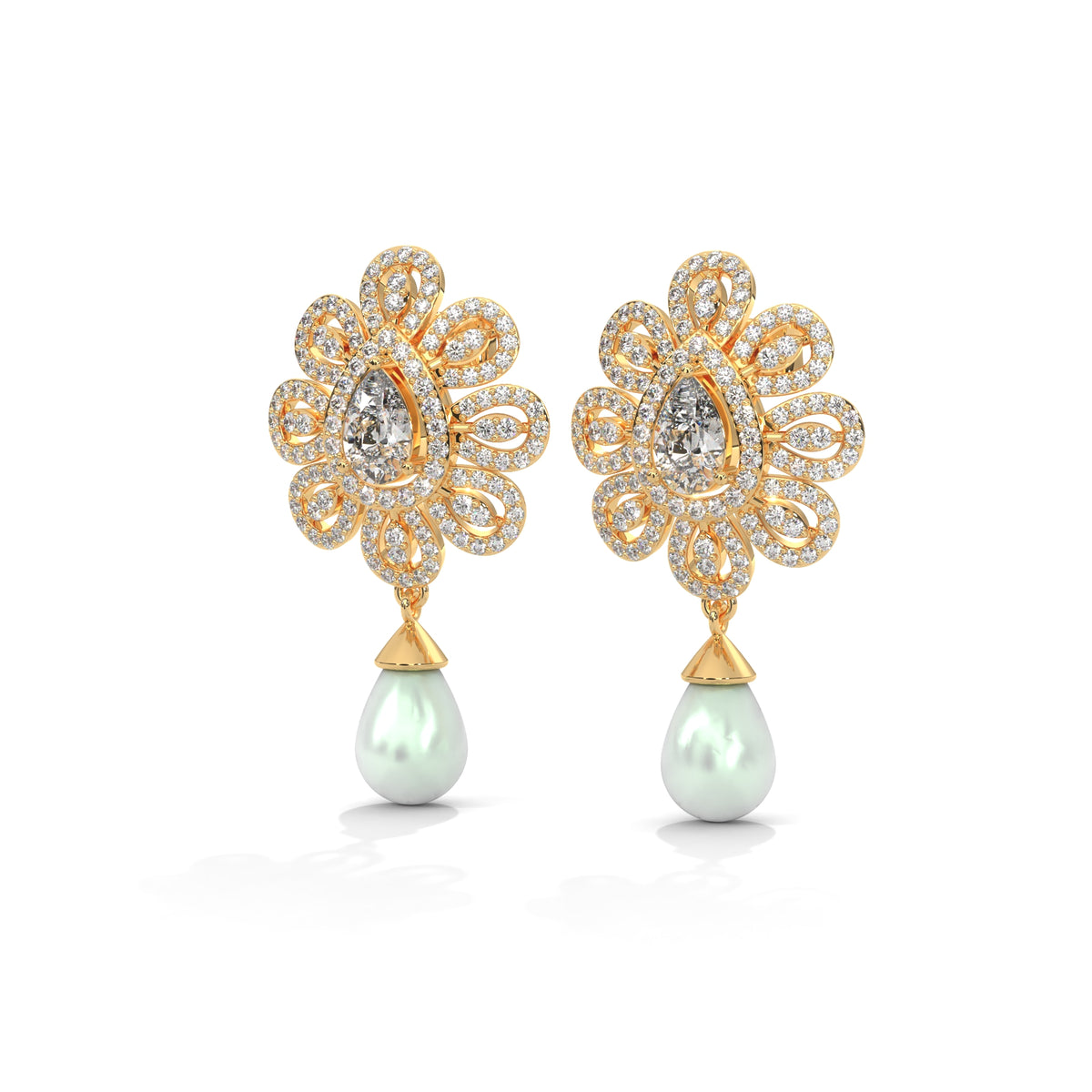 Blooming Petal Halo Dangler Earrings
