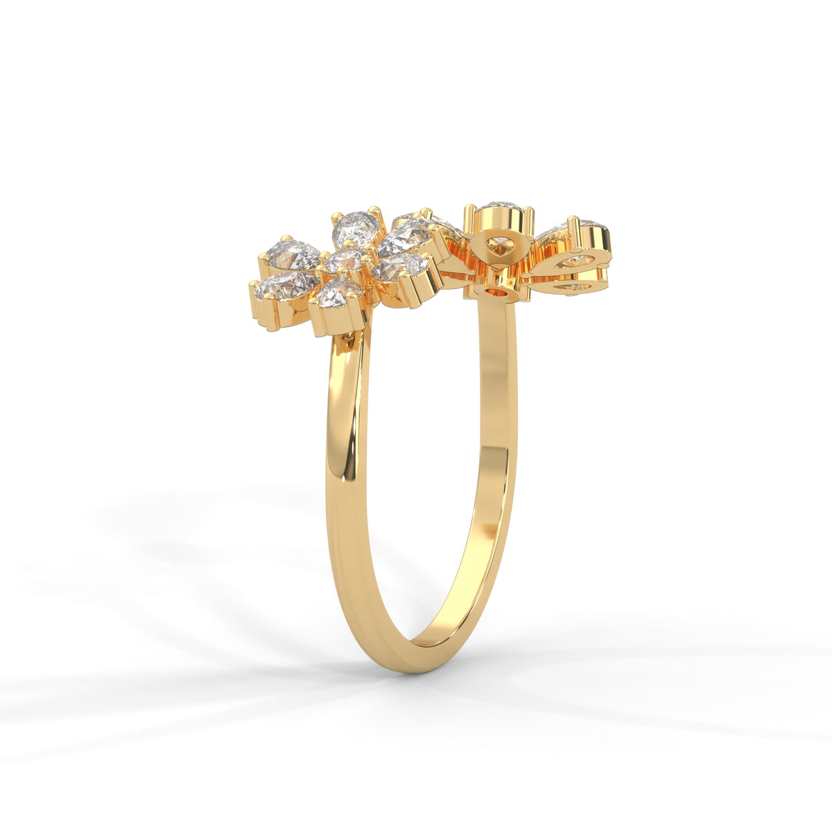 Blooming Snowflake Cluster Ring