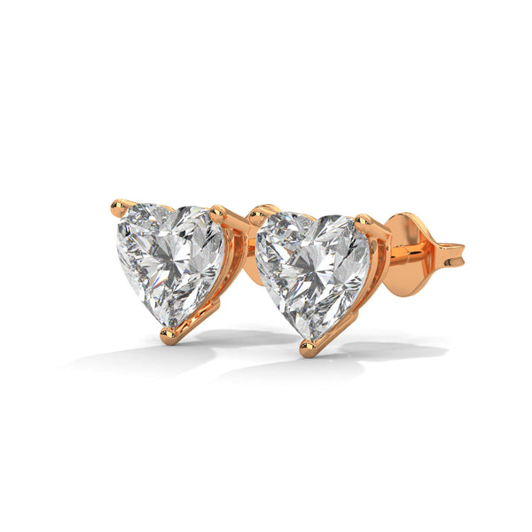 Sweetheart Solitaire Stud Earrings