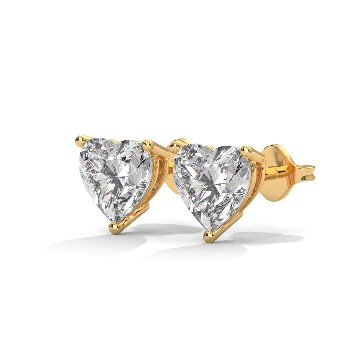 Sweetheart Solitaire Stud Earrings