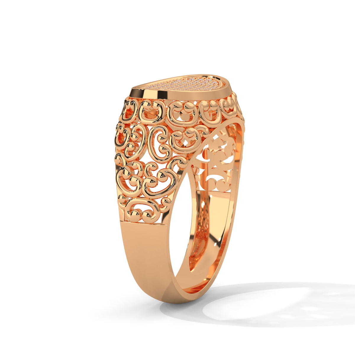 Filigree Scroll Cluster Ring