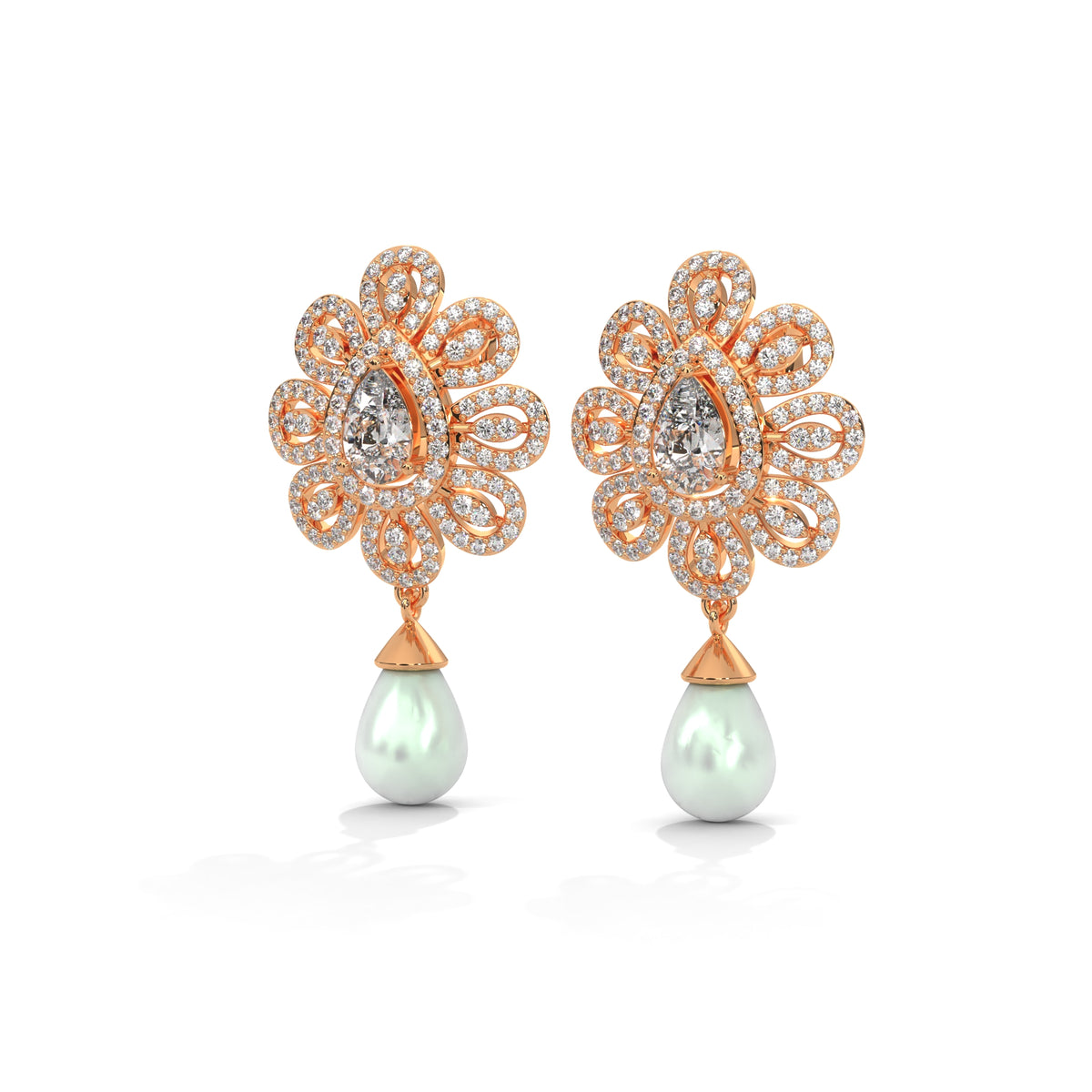 Blooming Petal Halo Dangler Earrings