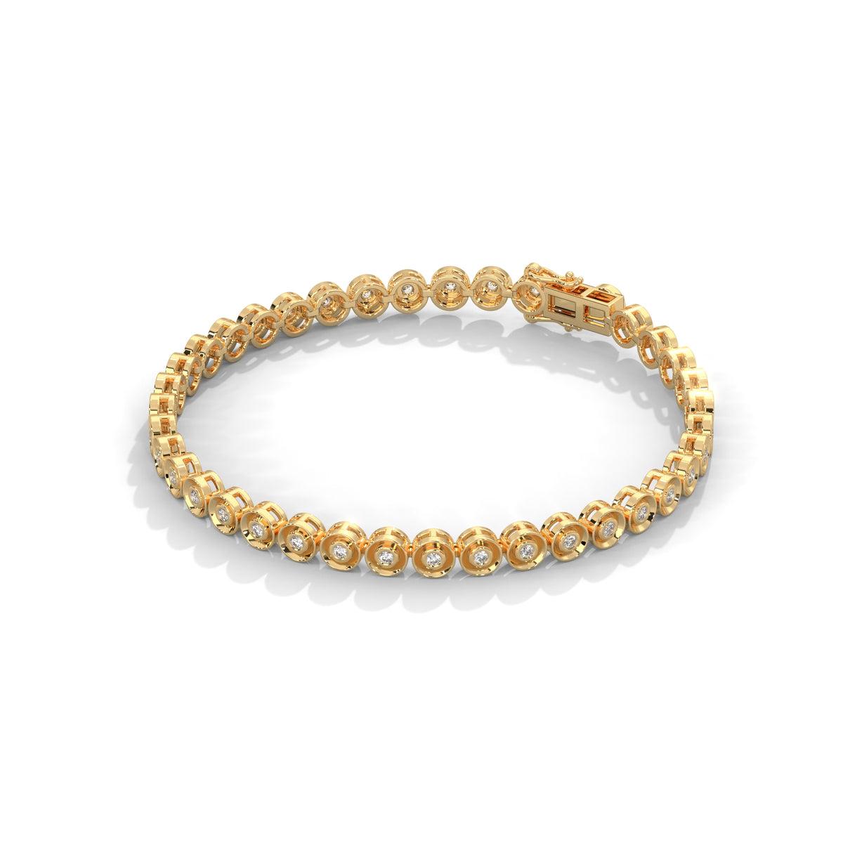 Bezel Circle Tennis Bracelet