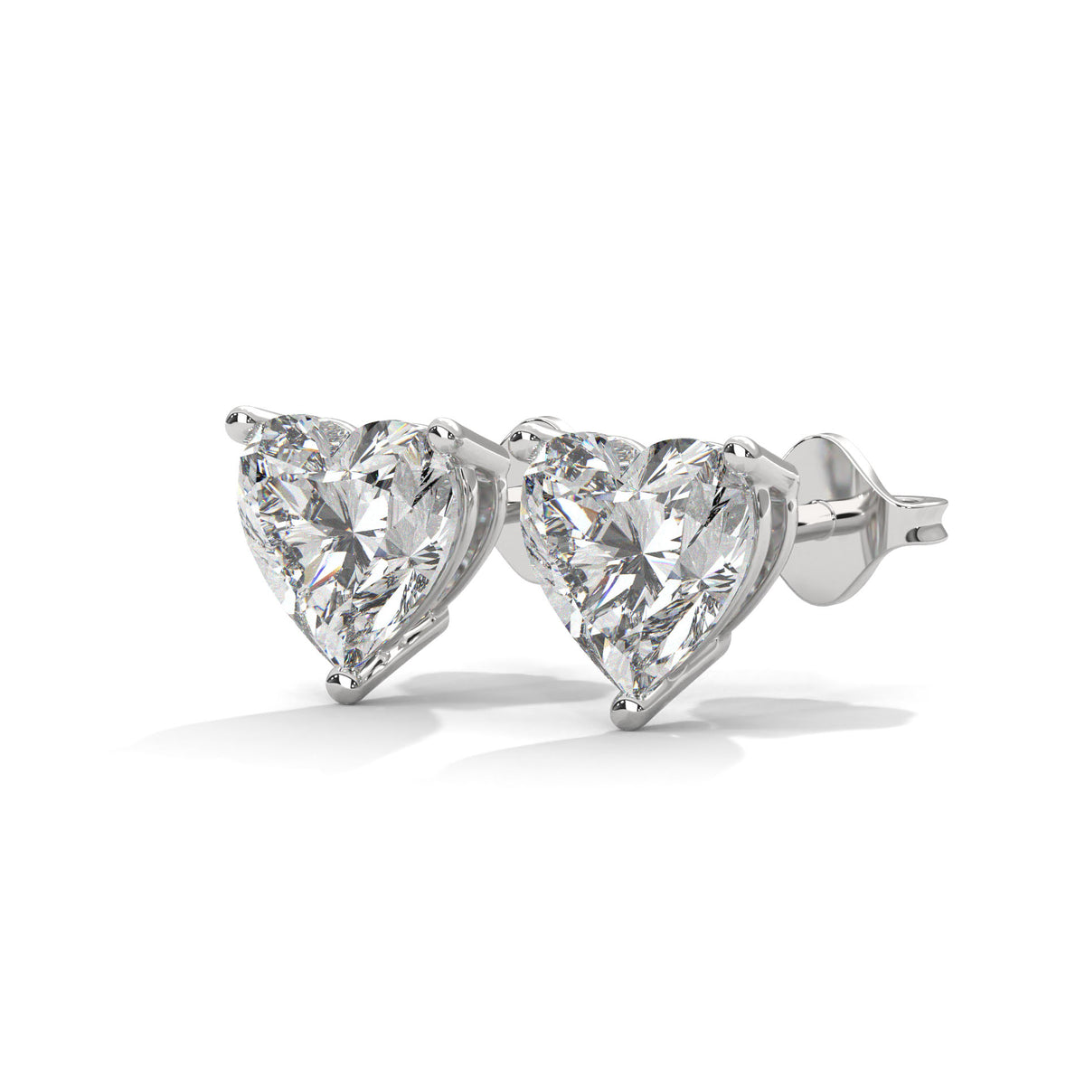 Sweetheart Solitaire Stud Earrings