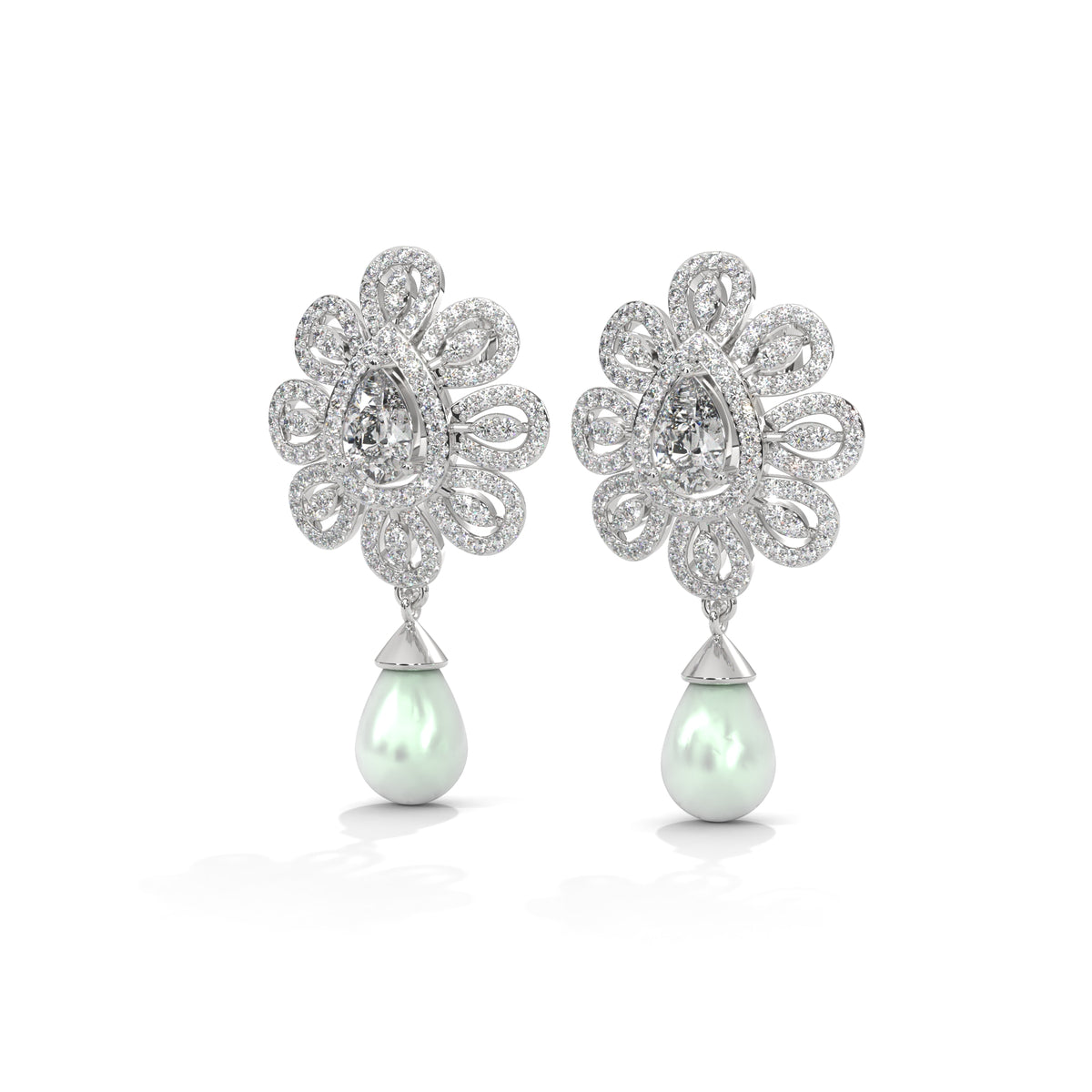 Blooming Petal Halo Dangler Earrings