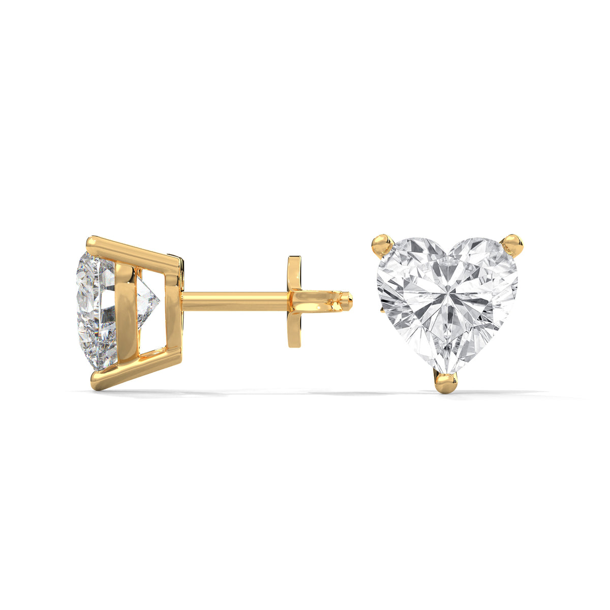 Sweetheart Solitaire Stud Earrings