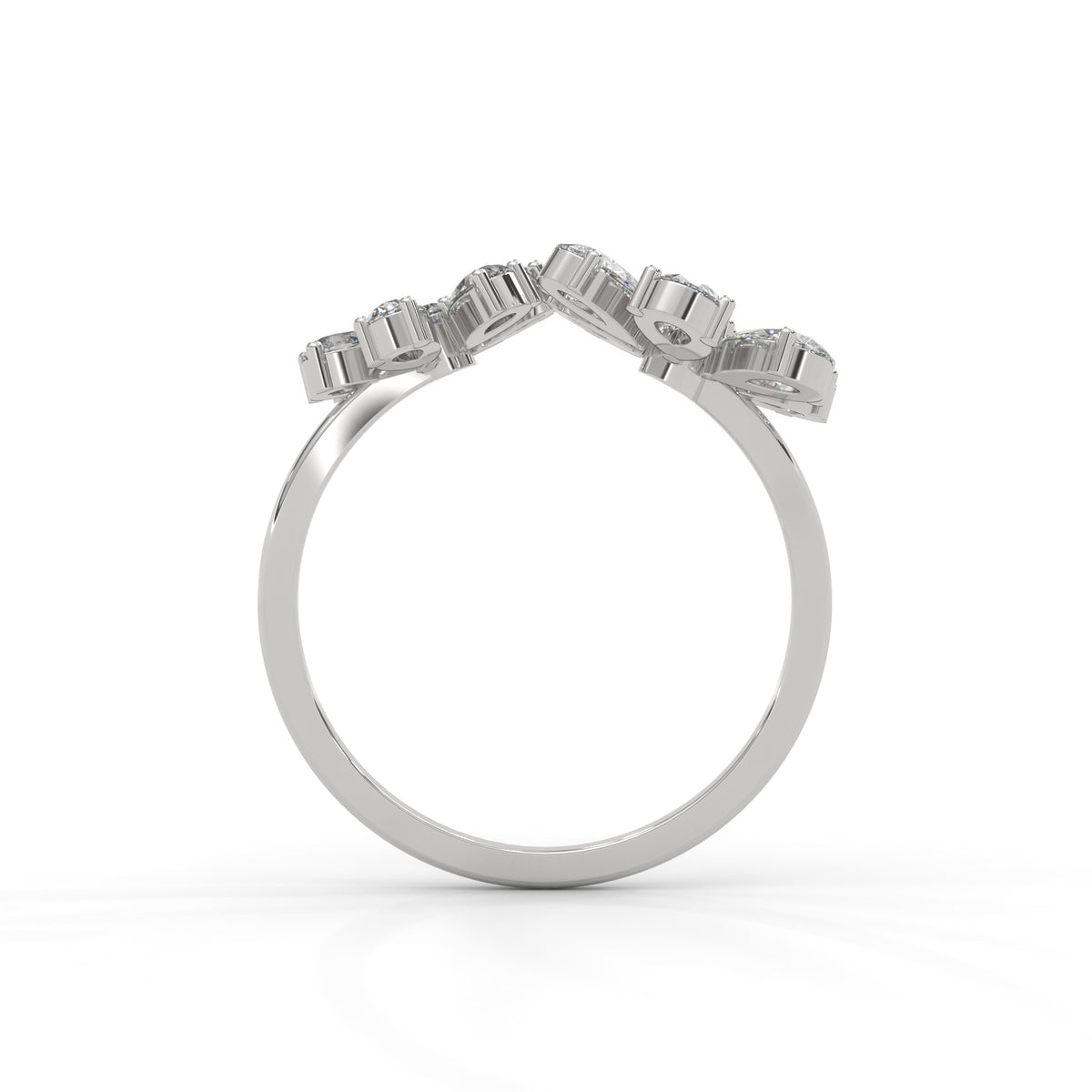 Blooming Snowflake Cluster Ring