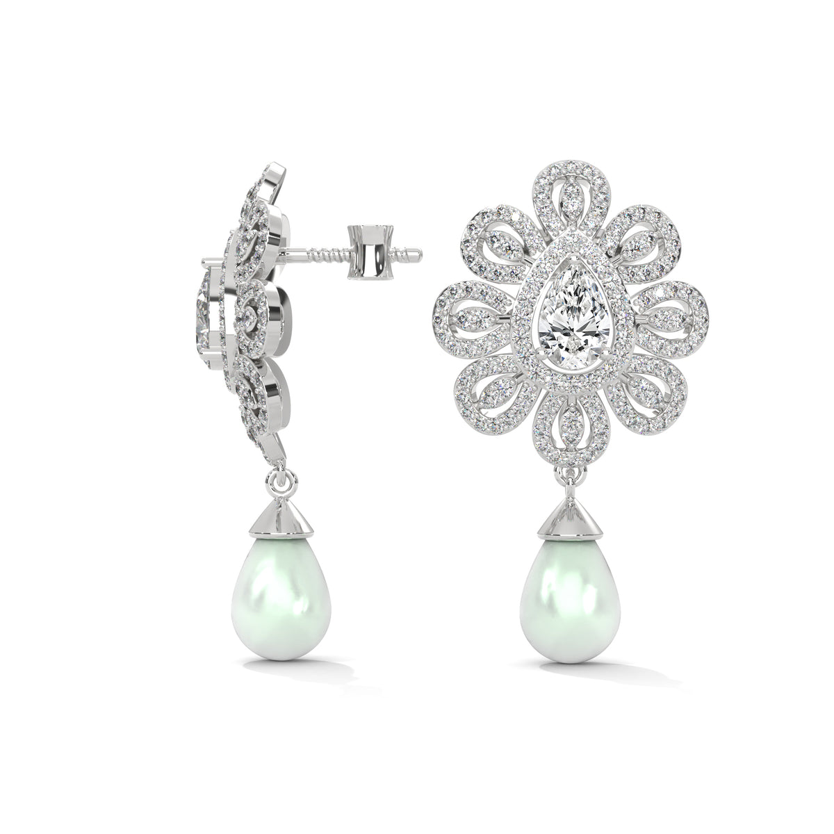 Blooming Petal Halo Dangler Earrings