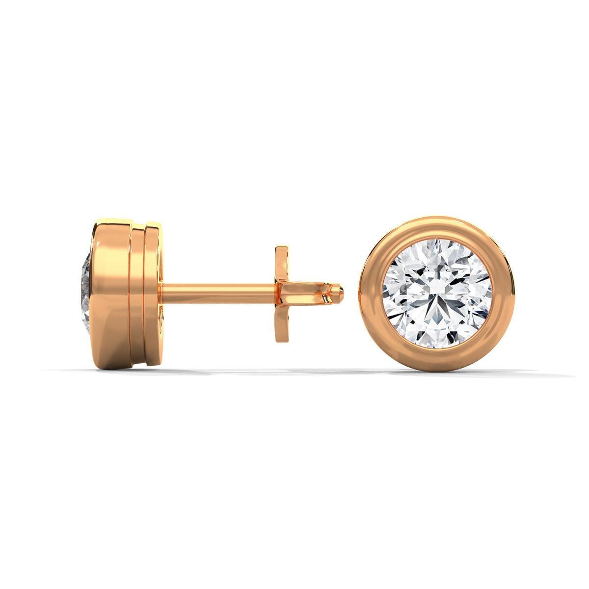 Bezel Embrace Solitaire Studs