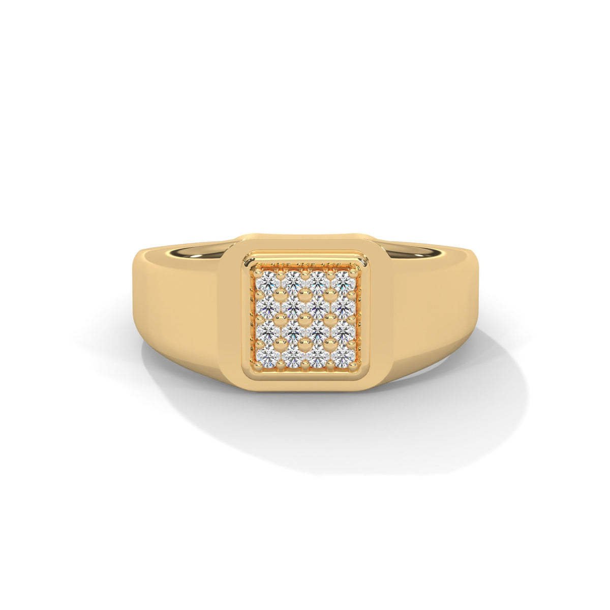 Bold Pavé Square Diamond Ring