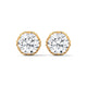Crown Filigree Solitaire Stud Earrings