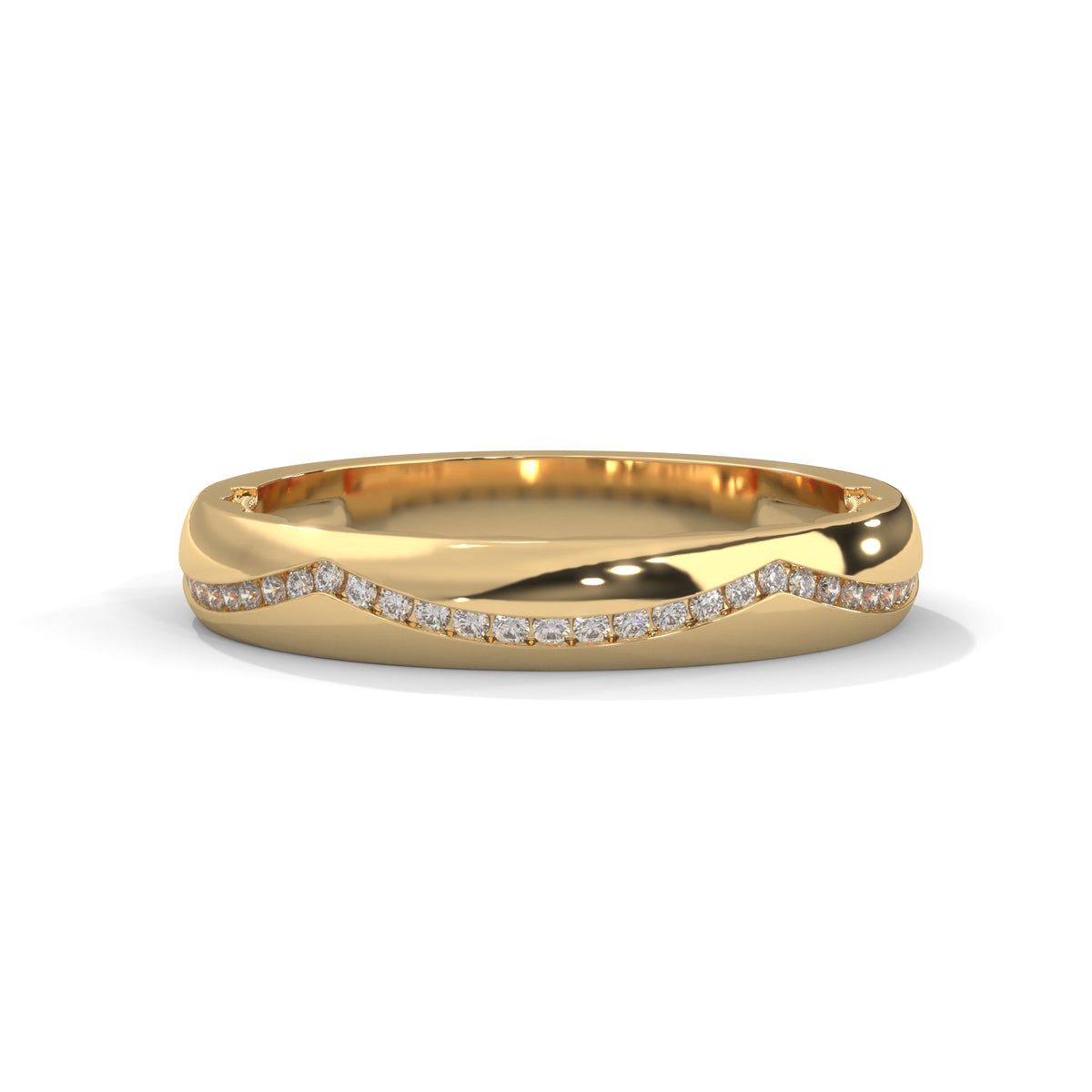 Stellar Wave Diamond Band Ring