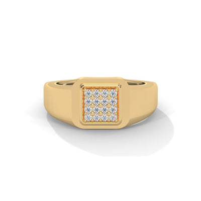 Bold Pavé Square Diamond Ring — IGI Certified Diamond Jewellery | My Carat India