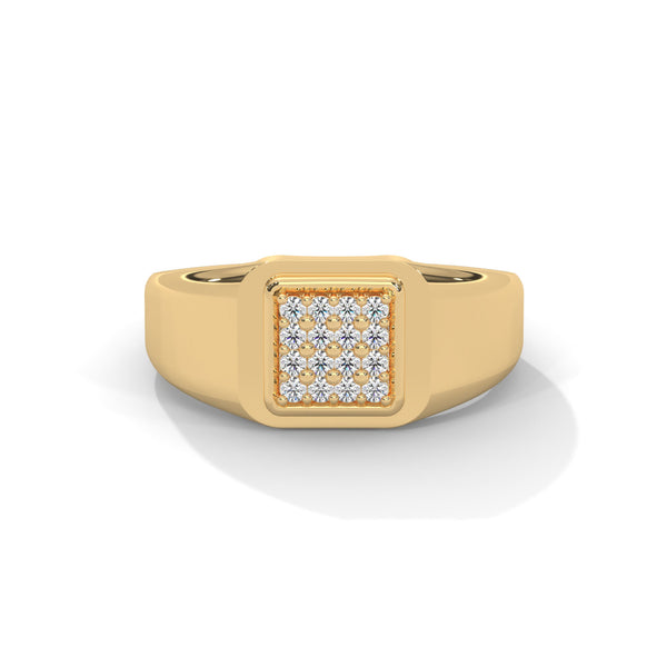 Bold Pavé Square Diamond Ring