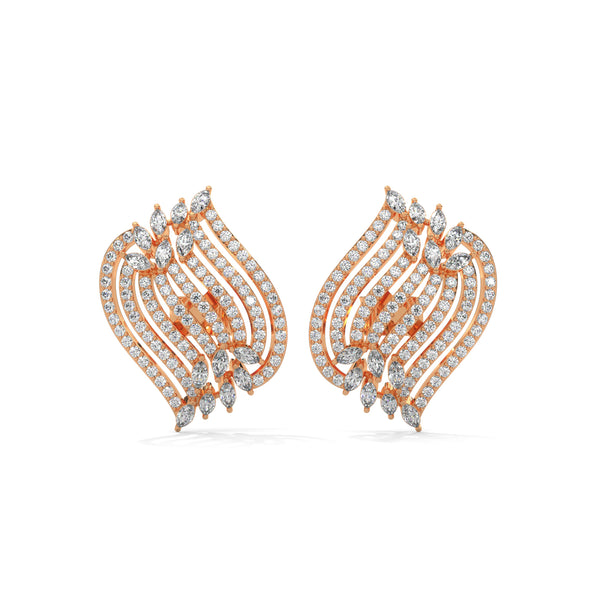 Cascading Feather Cluster Earrings