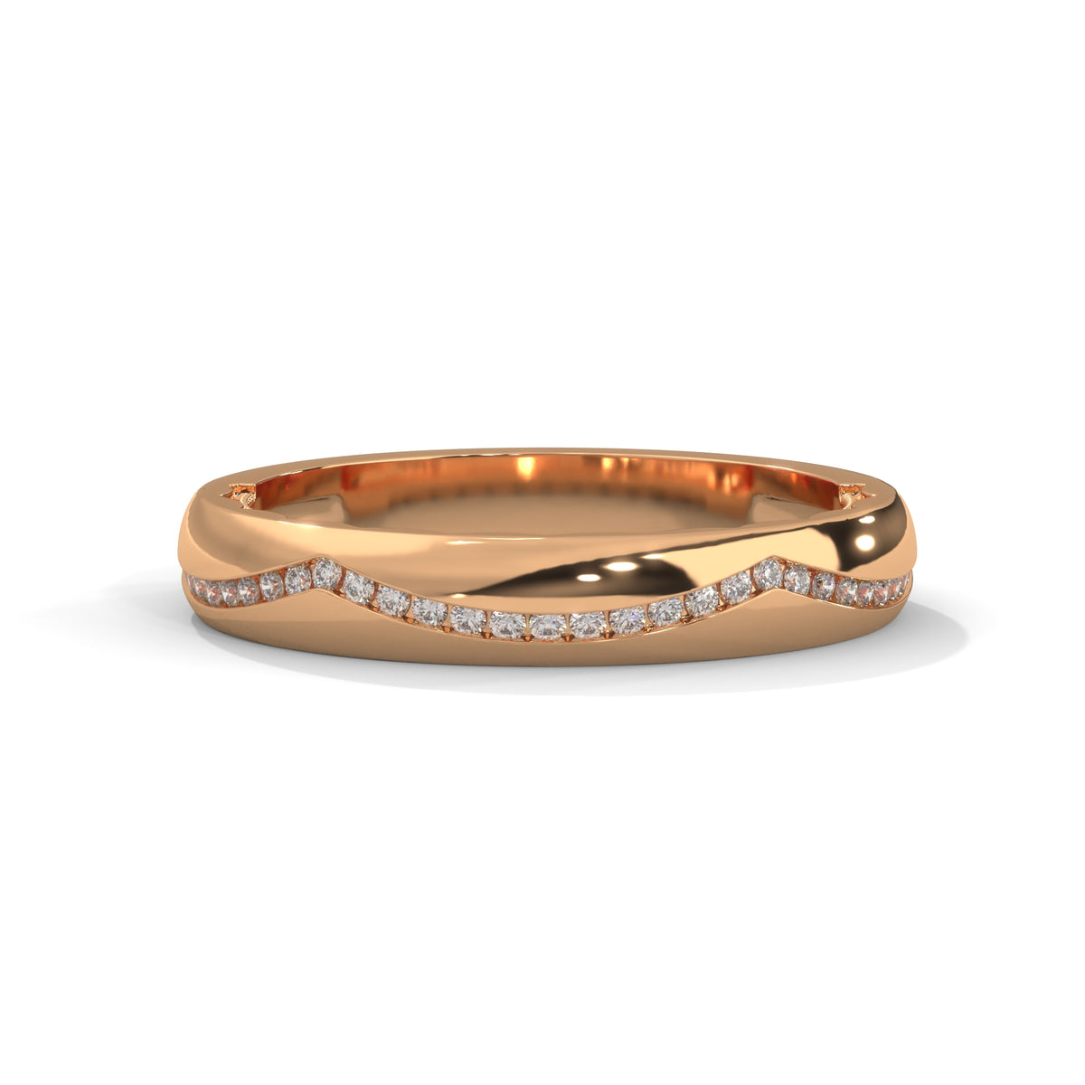 Stellar Wave Diamond Band Ring