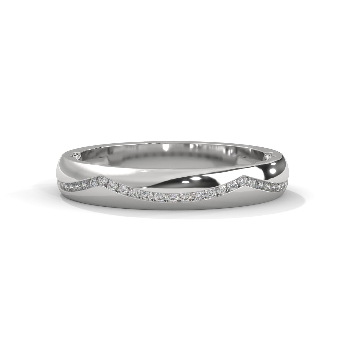 Stellar Wave Diamond Band Ring