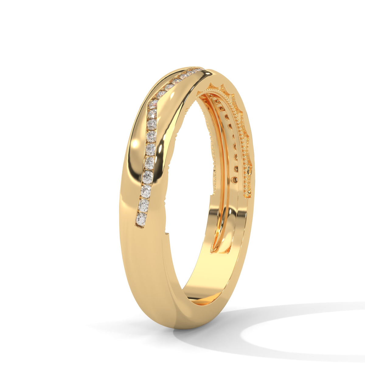 Stellar Wave Diamond Band Ring