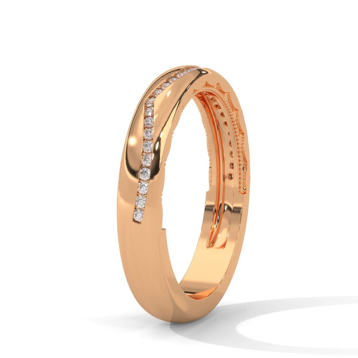 Stellar Wave Diamond Band Ring