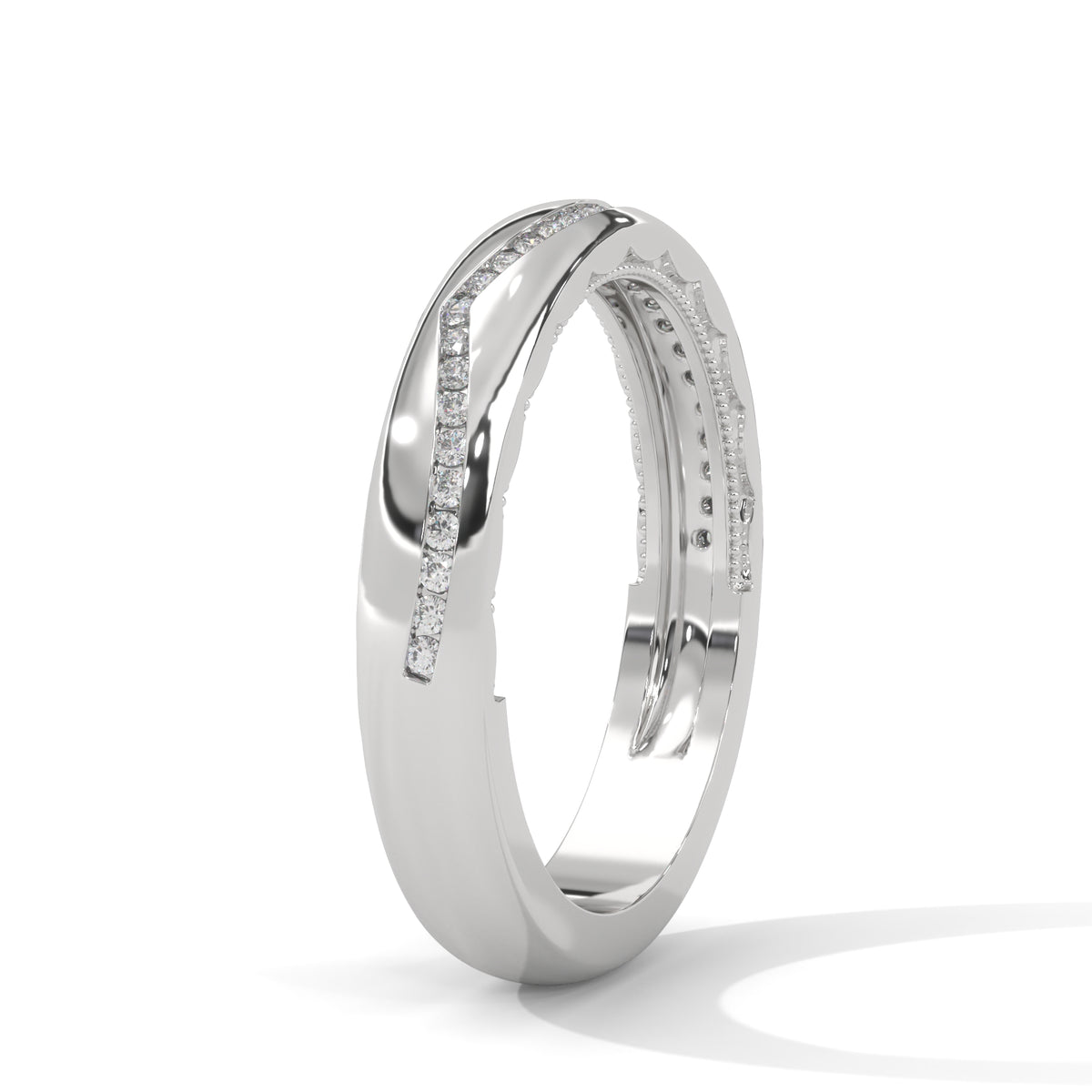 Stellar Wave Diamond Band Ring