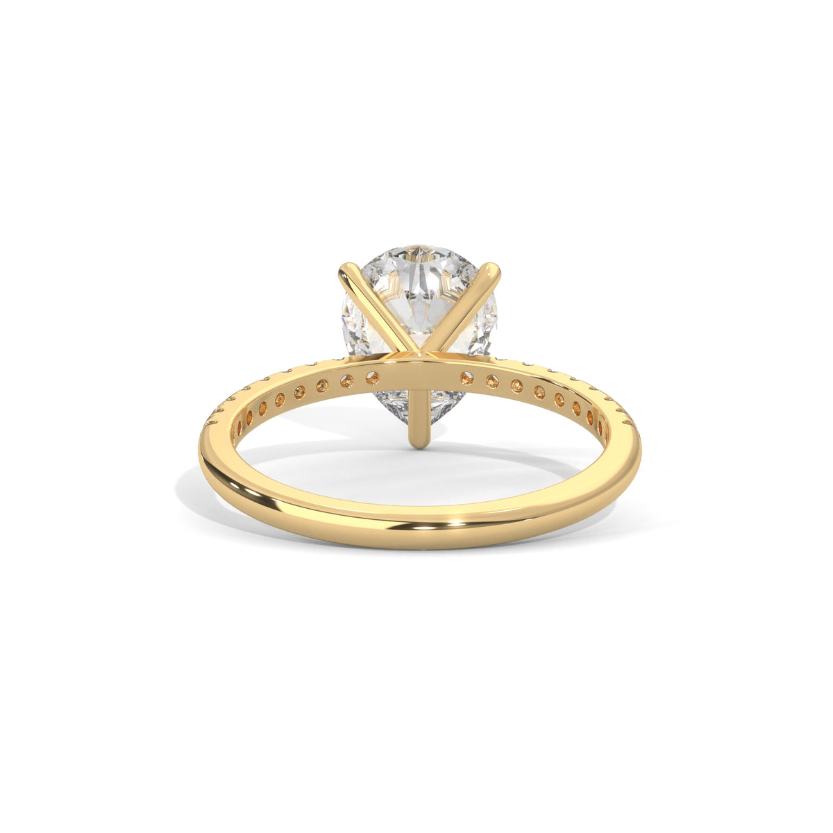 Teardrop Pavé Solitaire Ring
