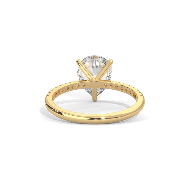 Teardrop Pavé Solitaire Ring