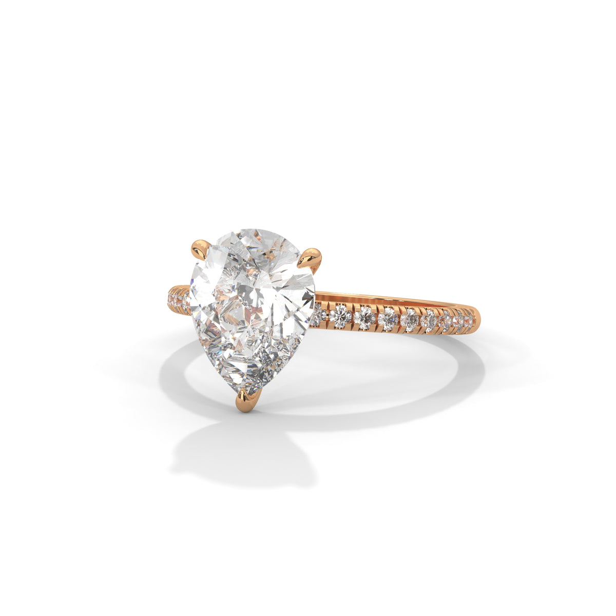 Teardrop Pavé Solitaire Ring
