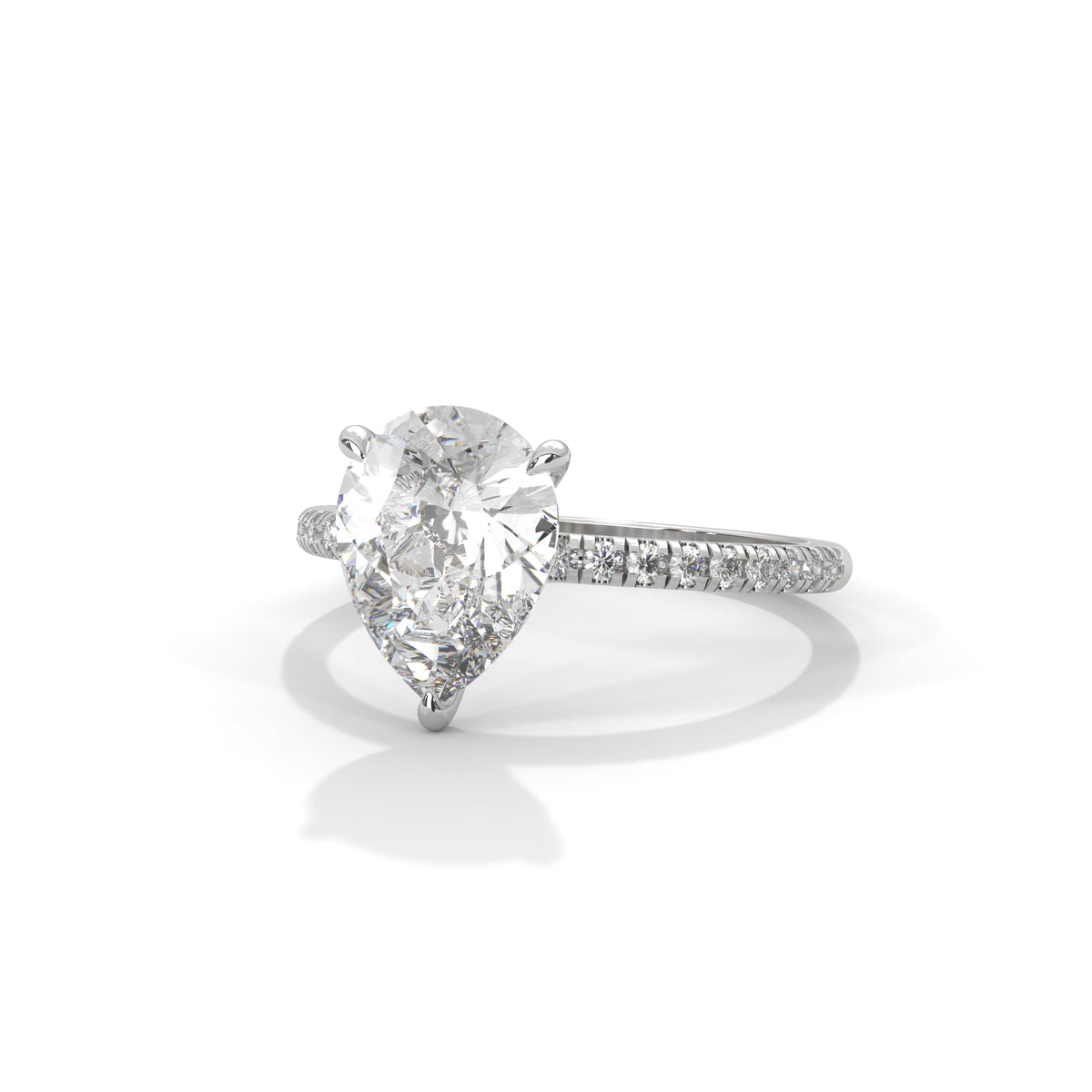 Teardrop Pavé Solitaire Ring