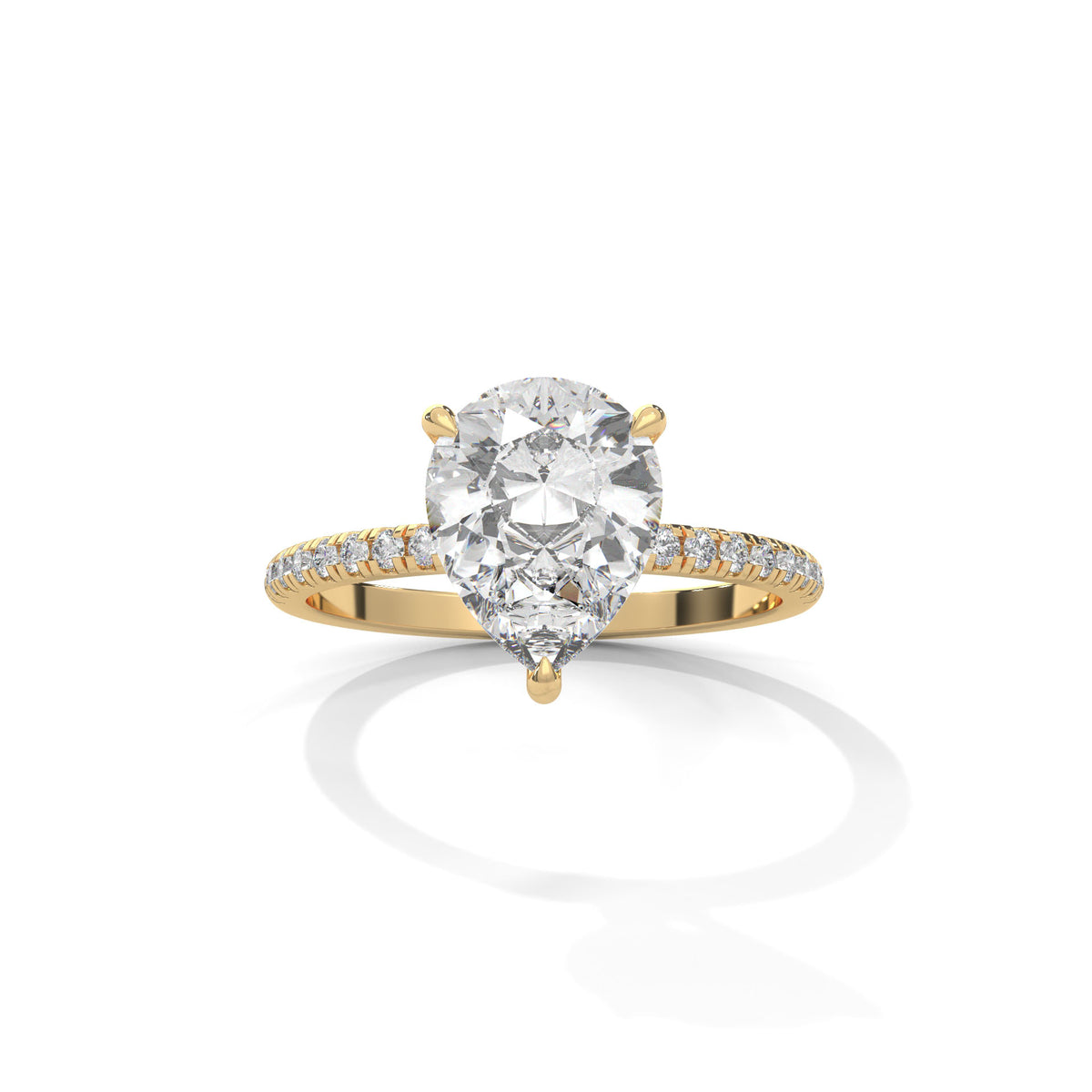 Teardrop Pavé Solitaire Ring