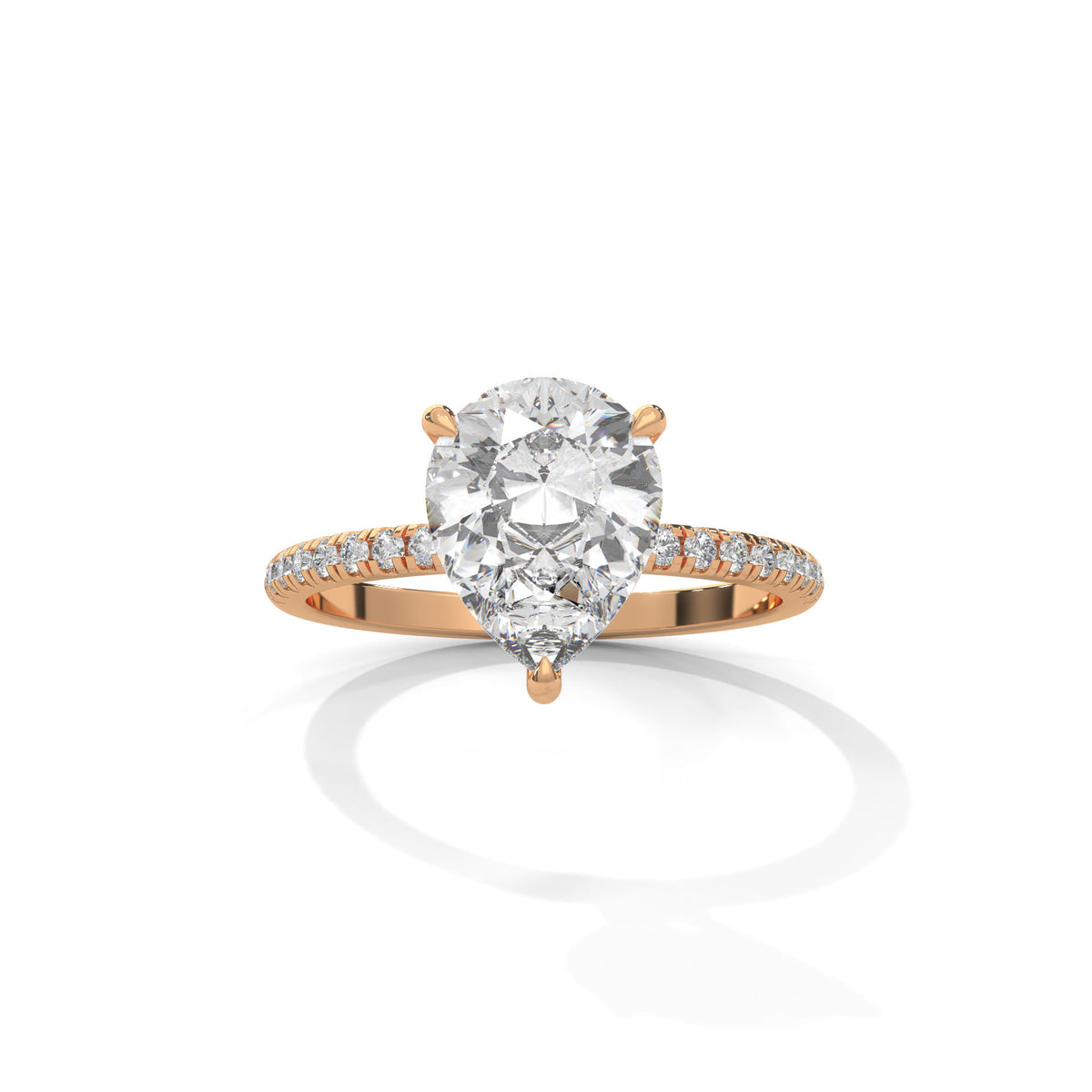 Teardrop Pavé Solitaire Ring