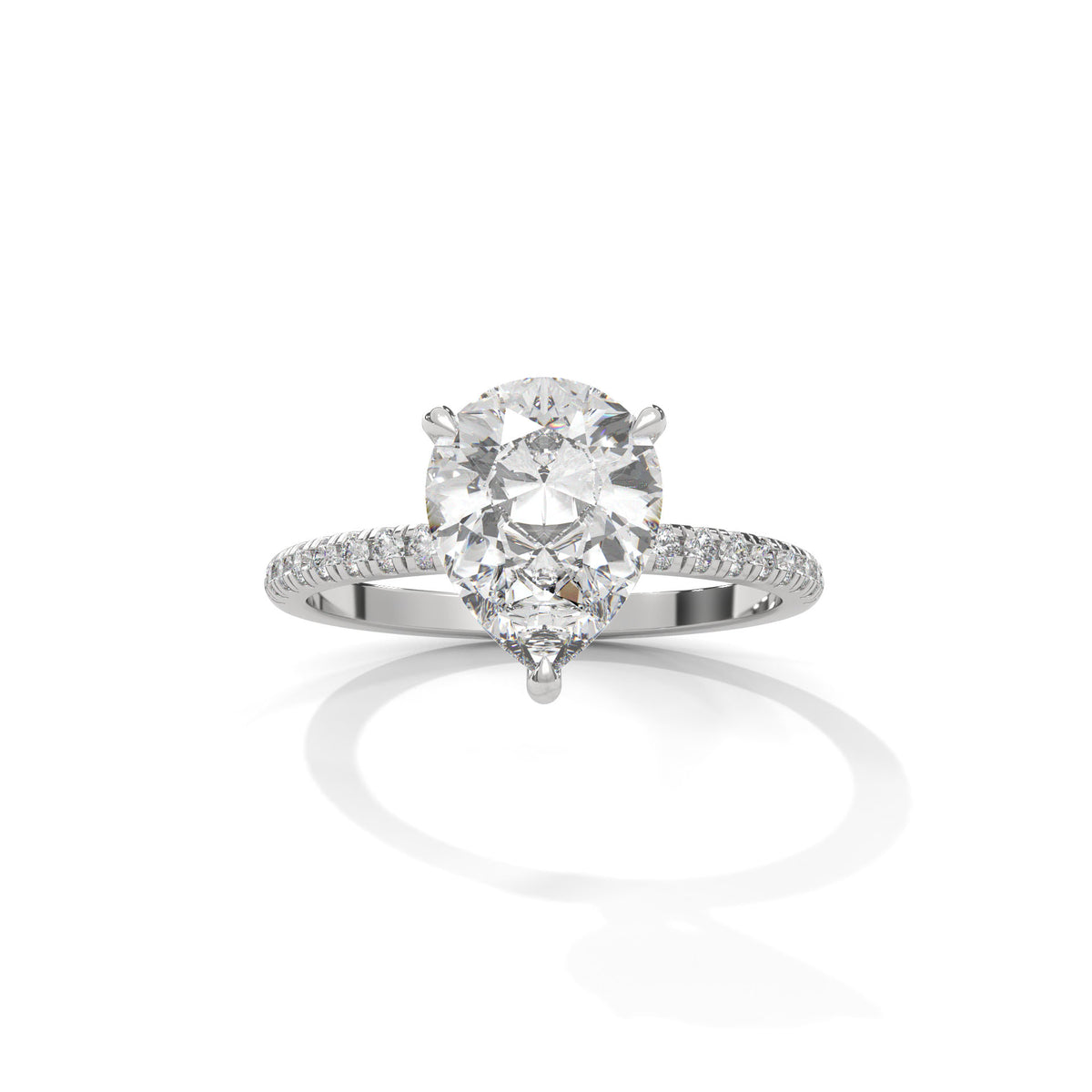 Teardrop Pavé Solitaire Ring