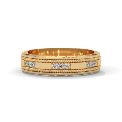 Rope Milgrain Diamond Band Ring — IGI Certified Diamond Jewellery | My Carat India