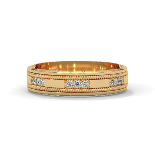 Rope Milgrain Diamond Band Ring