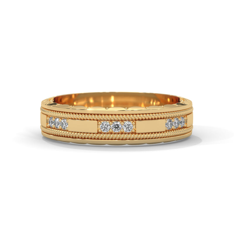 Rope Milgrain Diamond Band Ring
