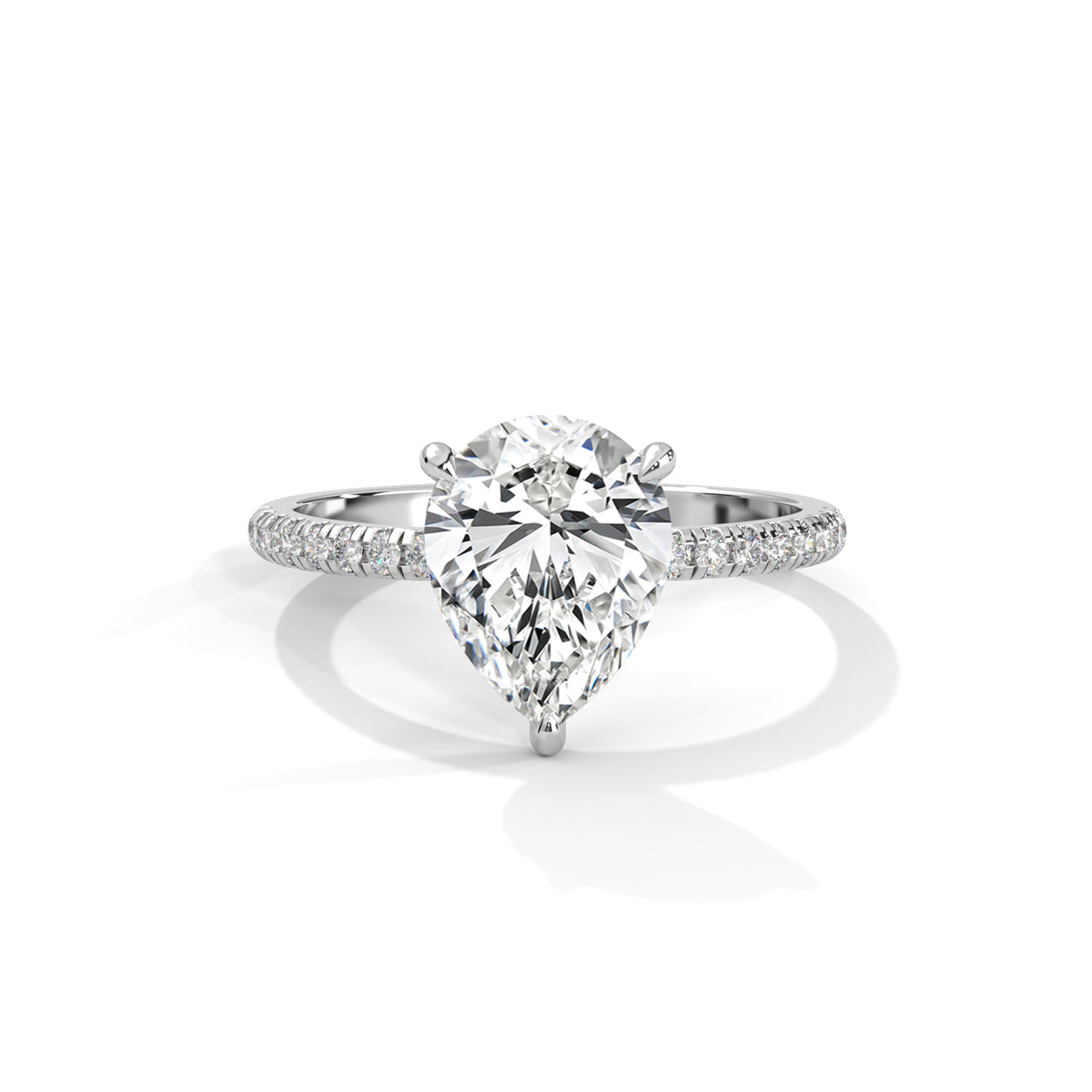 Teardrop Pavé Solitaire Ring