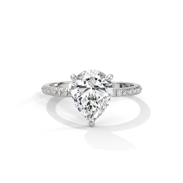 Teardrop Pavé Solitaire Ring