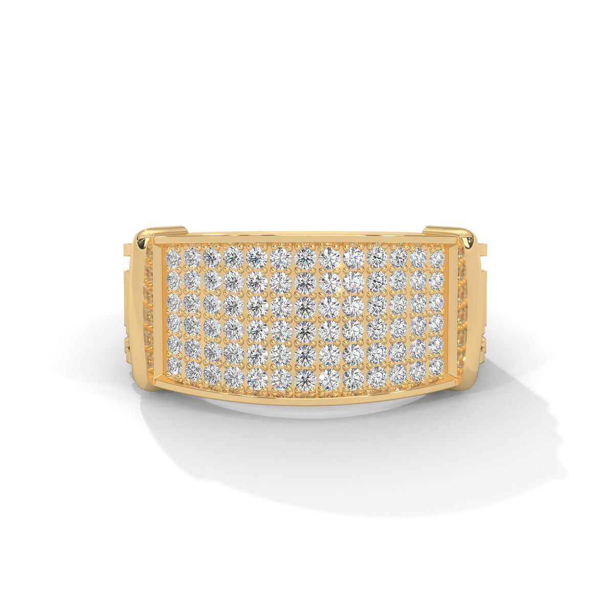 Gilded Grid Cluster Ring