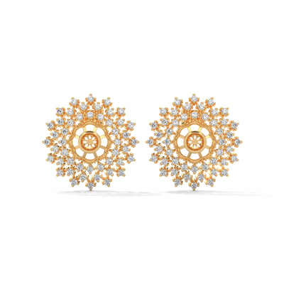 Celestial Bloom Cluster Earrings — IGI Certified Diamond Jewellery | My Carat India