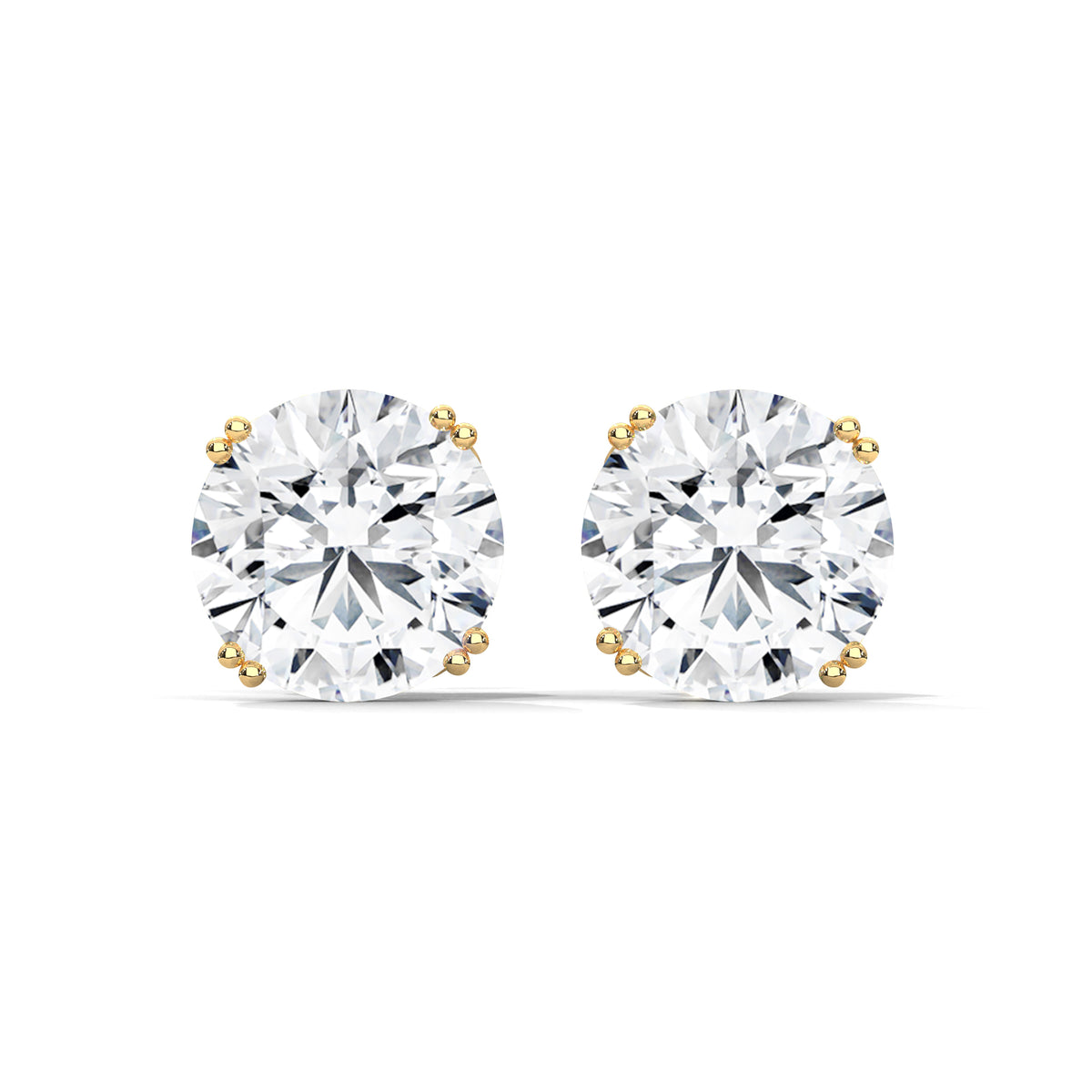Brilliant Crown Solitaire Earrings