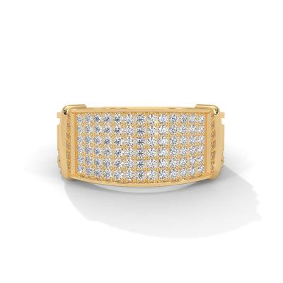 Gilded Grid Cluster Ring — IGI Certified Diamond Jewellery | My Carat India