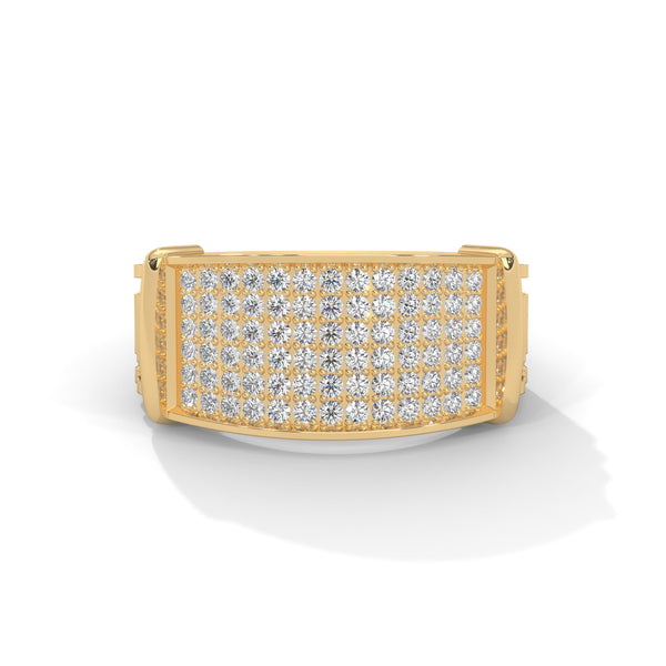 Gilded Grid Cluster Ring