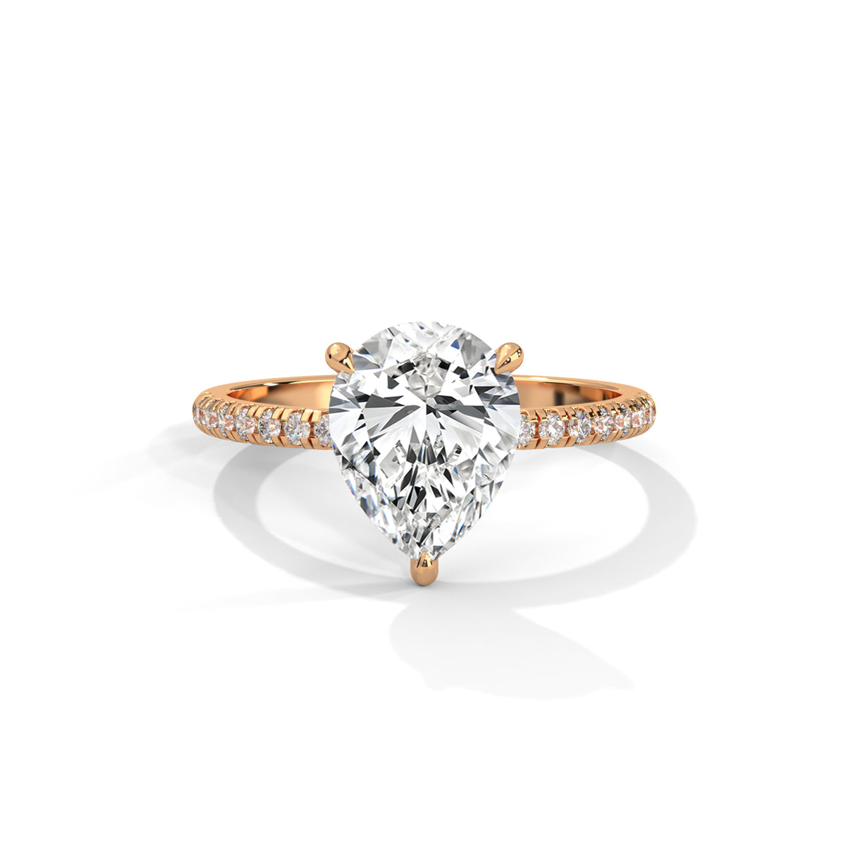Teardrop Pavé Solitaire Ring