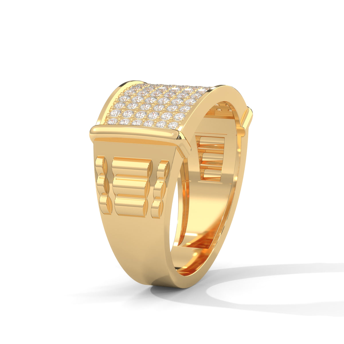 Gilded Grid Cluster Ring