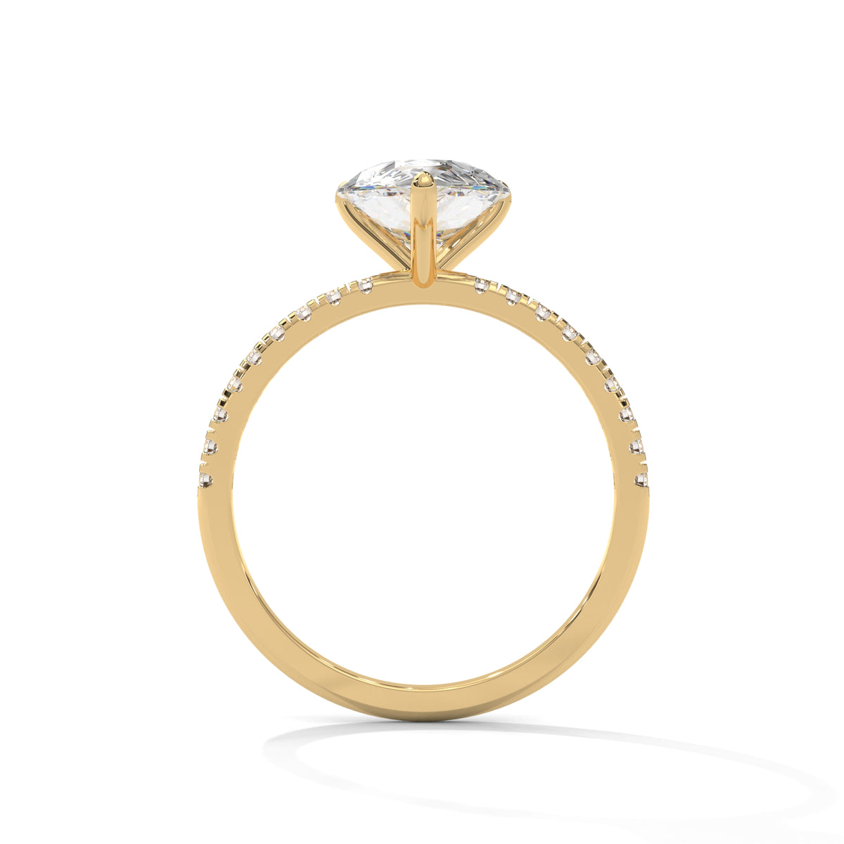 Teardrop Pavé Solitaire Ring