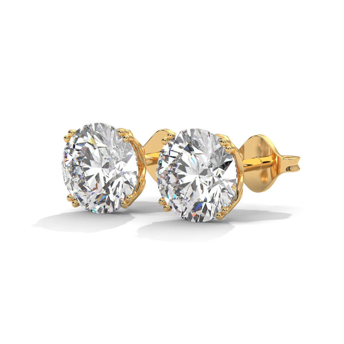 Brilliant Crown Solitaire Earrings