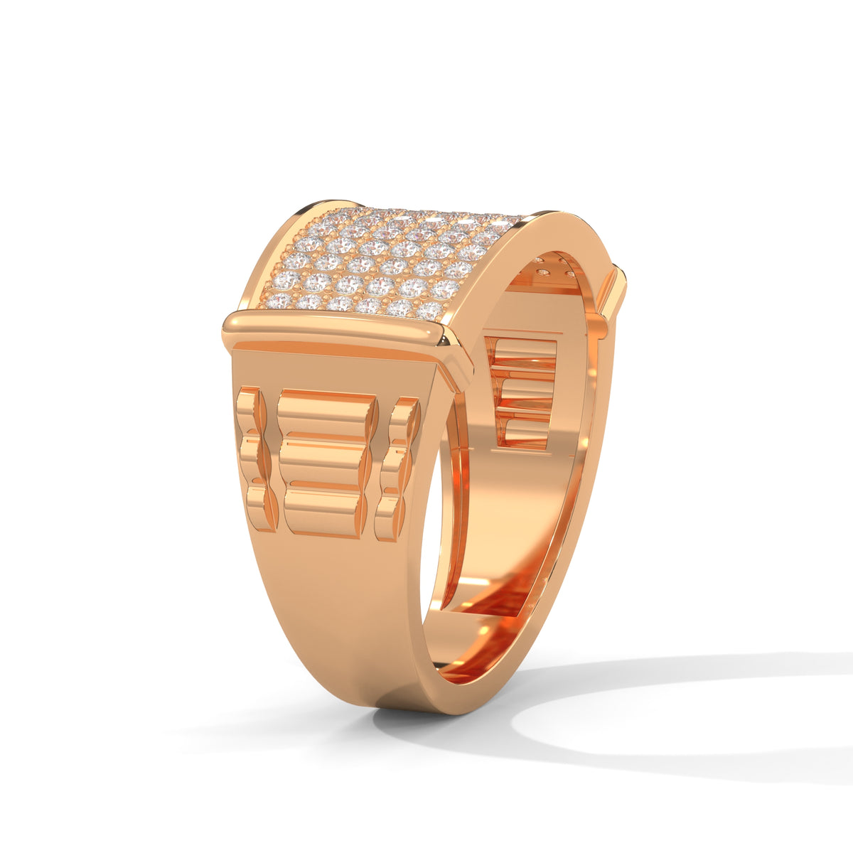 Gilded Grid Cluster Ring