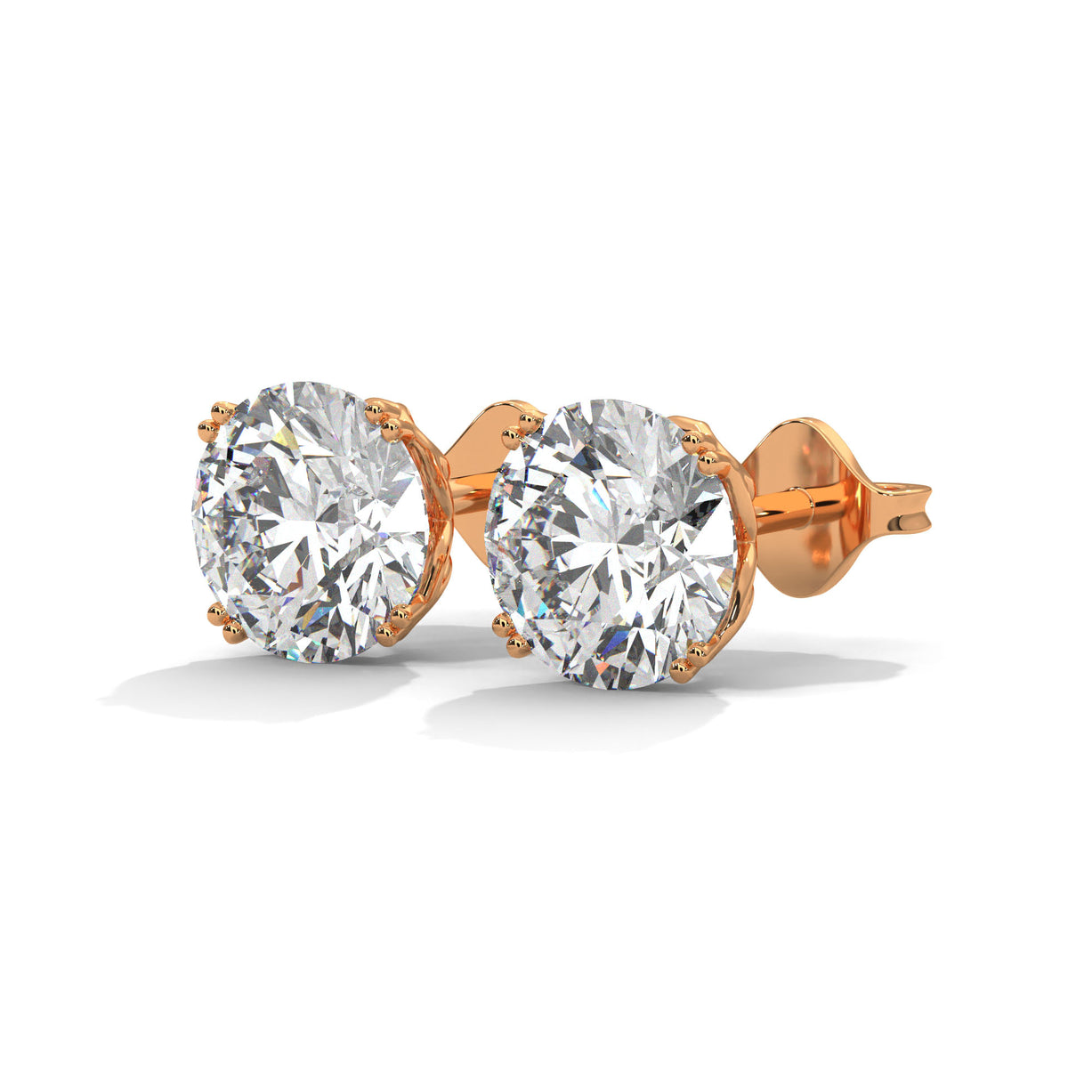 Brilliant Crown Solitaire Earrings