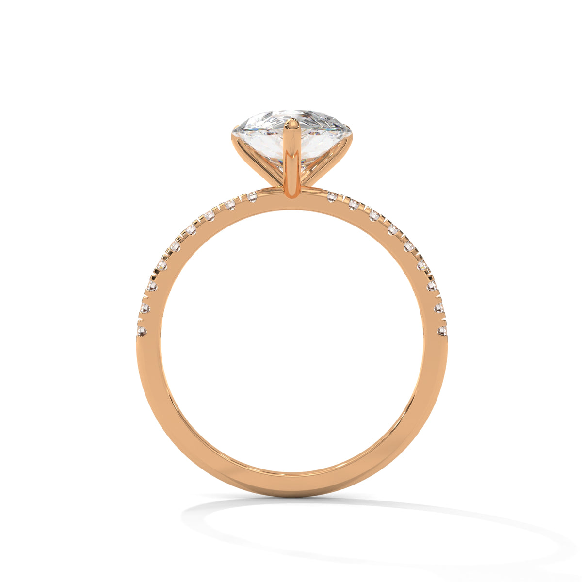 Teardrop Pavé Solitaire Ring