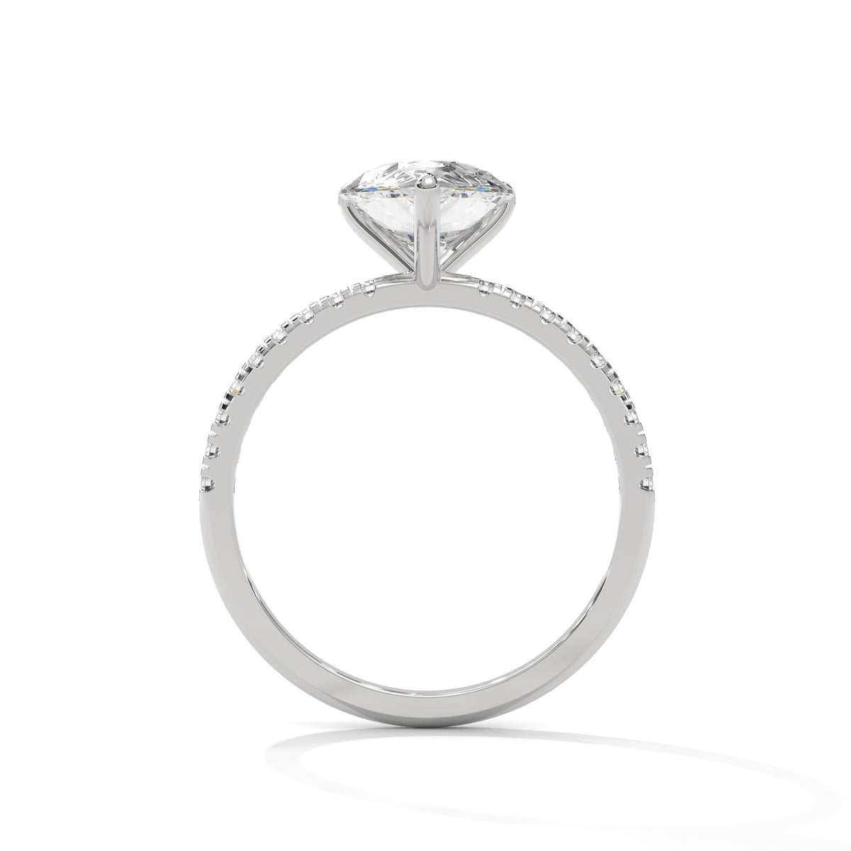 Teardrop Pavé Solitaire Ring
