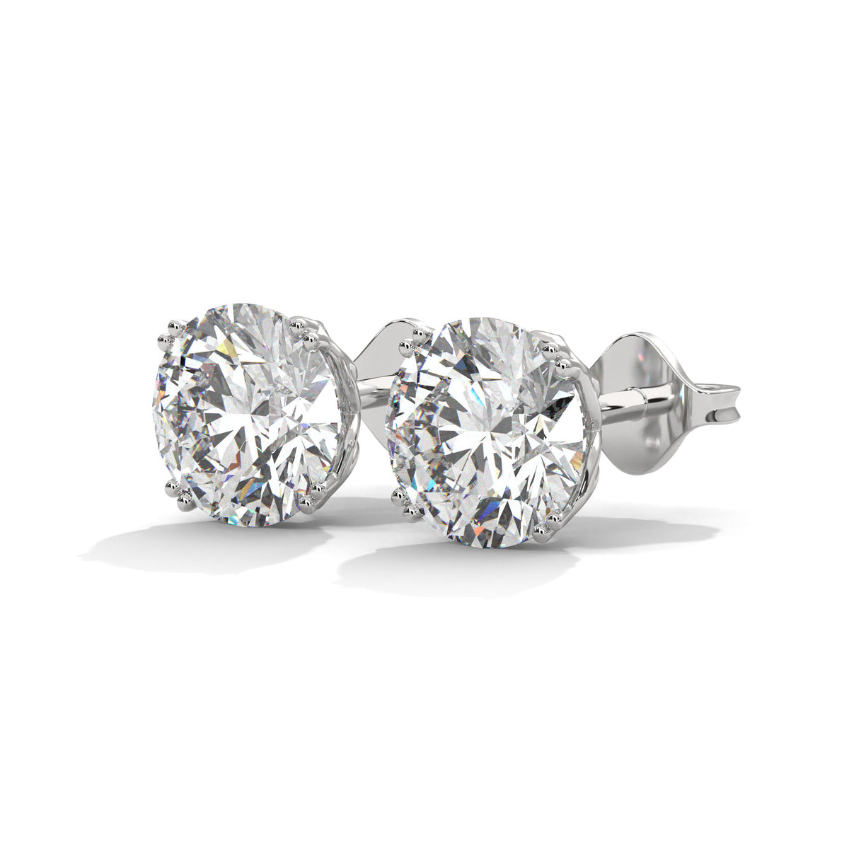 Brilliant Crown Solitaire Earrings